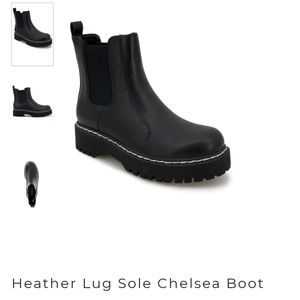 Heather Black Leather Lug Sole Boots Union Bay Size 8.5